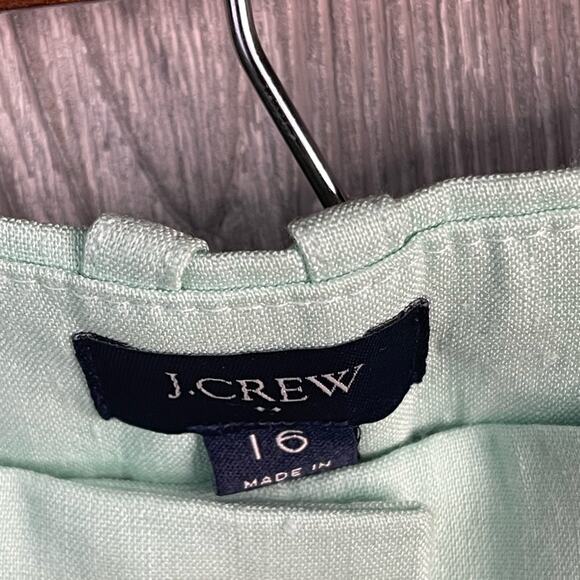 J. Crew Factory‎ Linen Blend Wide Leg Pleated Trouser Pant in Pistachio Green 16 - Picture 6 of 10